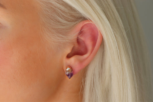 AMETHYST raw stone earrings